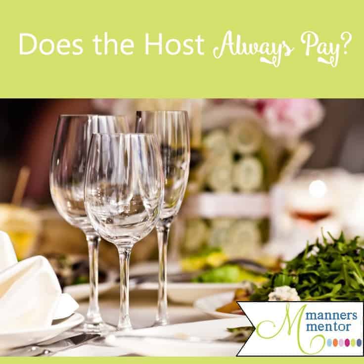 When it comes to dining etiquette and restaurant manners there's more to know that just what fork to use, there's the etiquette of who should pay the bill. Does the host or hostess always pay, or are there times when it's more polite for the guest to pay the tab? You'll find all the answers in this post for both social and business meals. #diningetiquette #diningmanners #restaurantetiquette #restaurantmanners #hostess #manners #etiquette #mannersmentor #maraleemckee